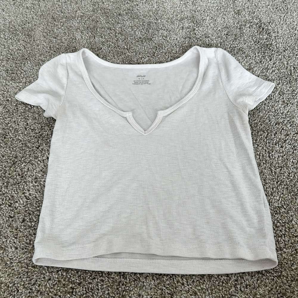 off white aerie swoop neck